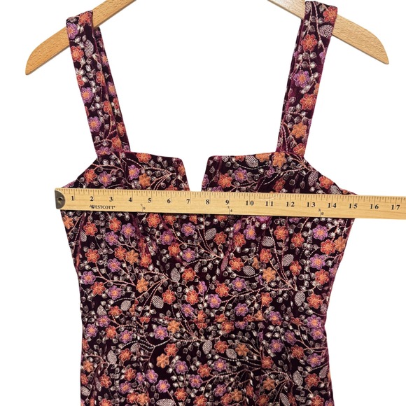 Anthropologie RARE Jaz Embroidered Floral Velvet Mini Skirt Size 6‎ - Picture 4 of 7